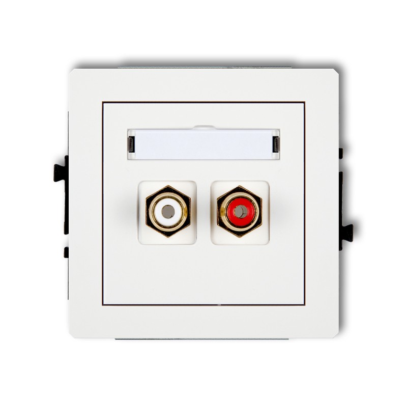 RCA double socket (cinch type-white and red, gold-plated)