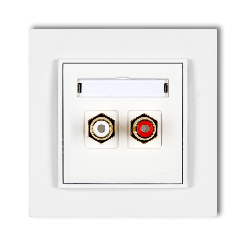 RCA double socket (cinch type-white and red, gold-plated)
