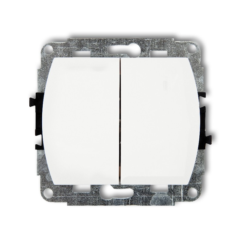 Two-circuit push button mechanism (double push button without pictograms, common power supply)