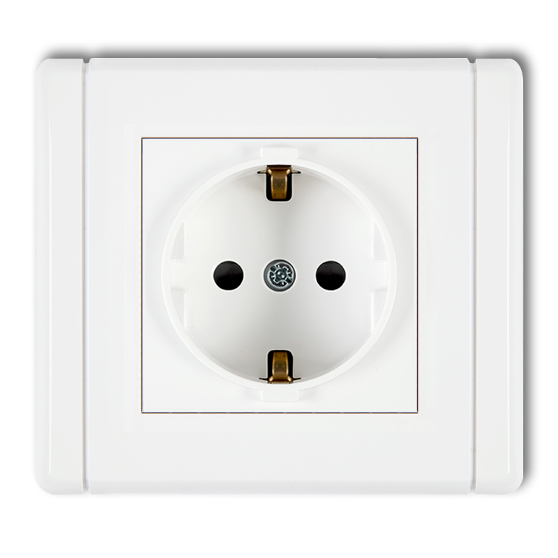 Single socket with the 2P+Z earth SCHUKO (with increased contact protection/shutter)
