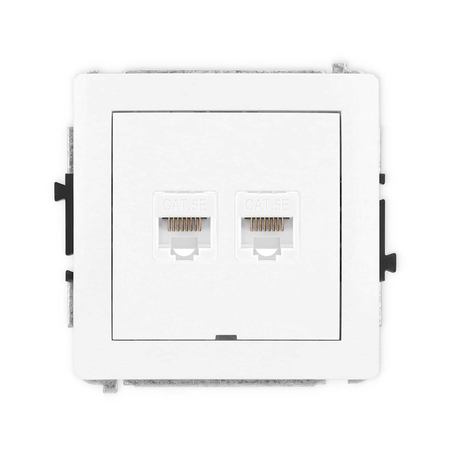 Double computer socket mechanism 2xRJ45, cat. 5e, 8-contact, without description field