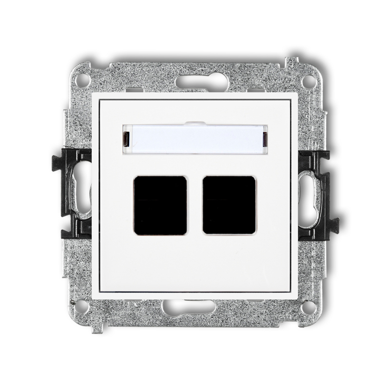 Double multimedia socket without module (Keystone standard)