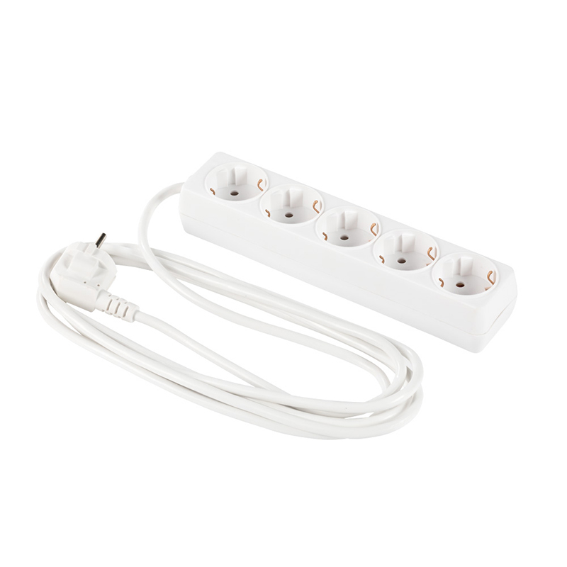 5-socket extension lead with SCHUKO ground, no switch