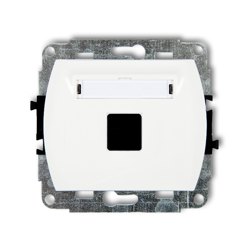 Single multimedia socket mechanism without module (Keystone standard)