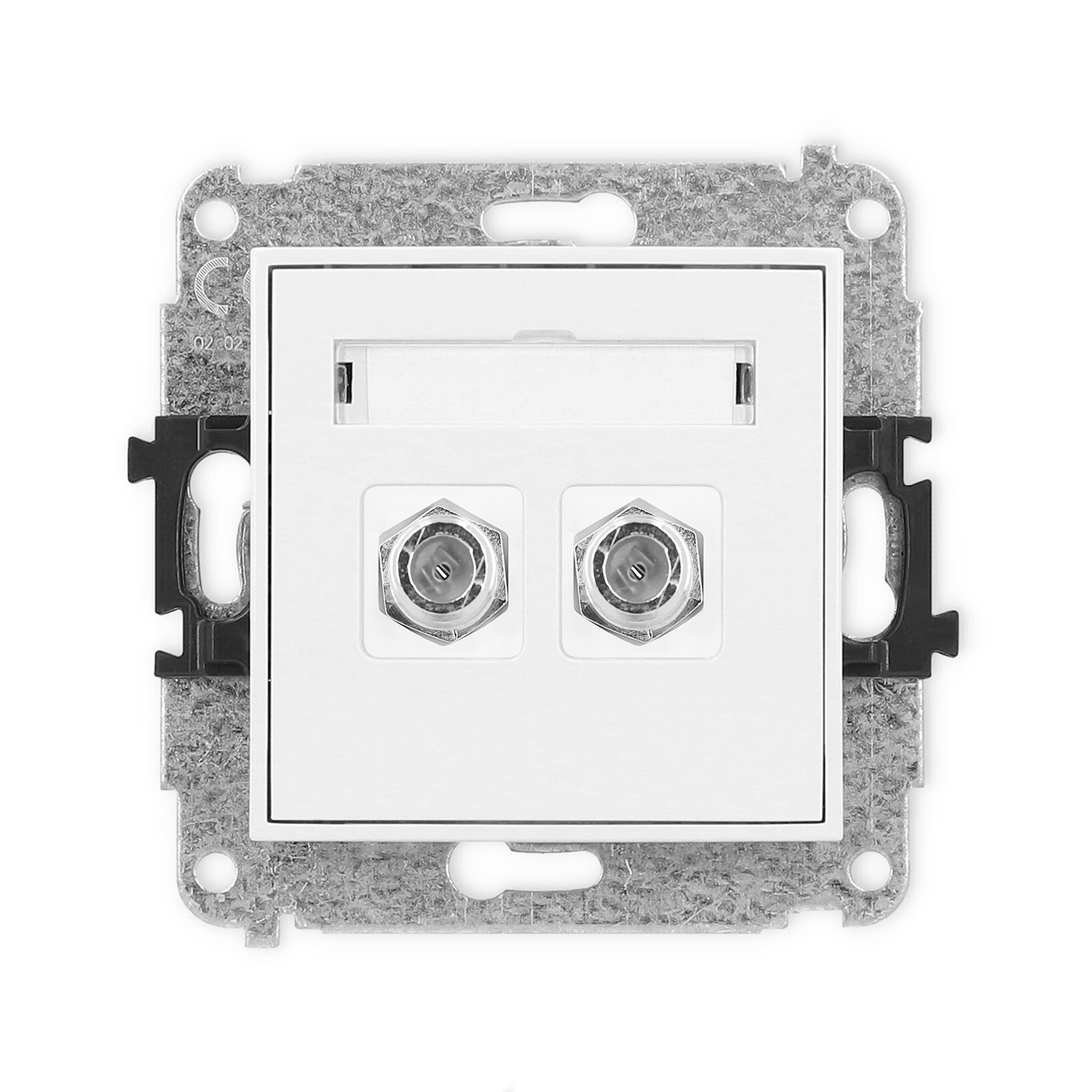 Double antenna F type socket (SAT) mechanism