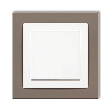 DECO - Ramka pojedyncza z tworzywa DECO Pastel Matt czekoladowy + mechanizm łącznika jednobiegunowego biały
