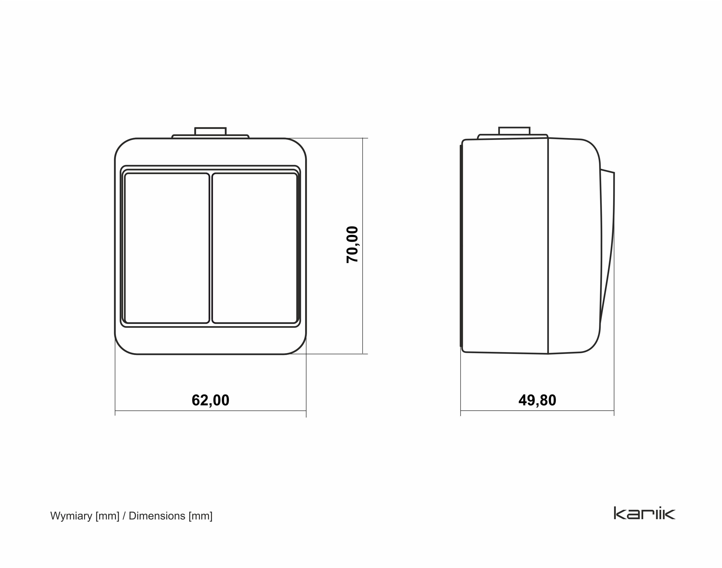 Łącznik podwójny schodowy - IP54, 10AX 250V~ - Łączniki IP54